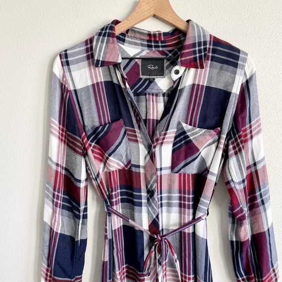 Rails Nadine Plaid Flannel Dress Size Small - Picture 2 of 16